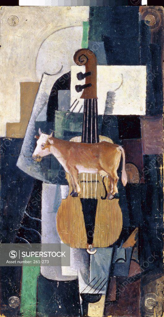 Stock Photo: 261-273 The Cow and the Violin  1913  Kazimir Severinovic Malevich (1878-1935/ Russian) Russian State Museum, St. Petersburg   