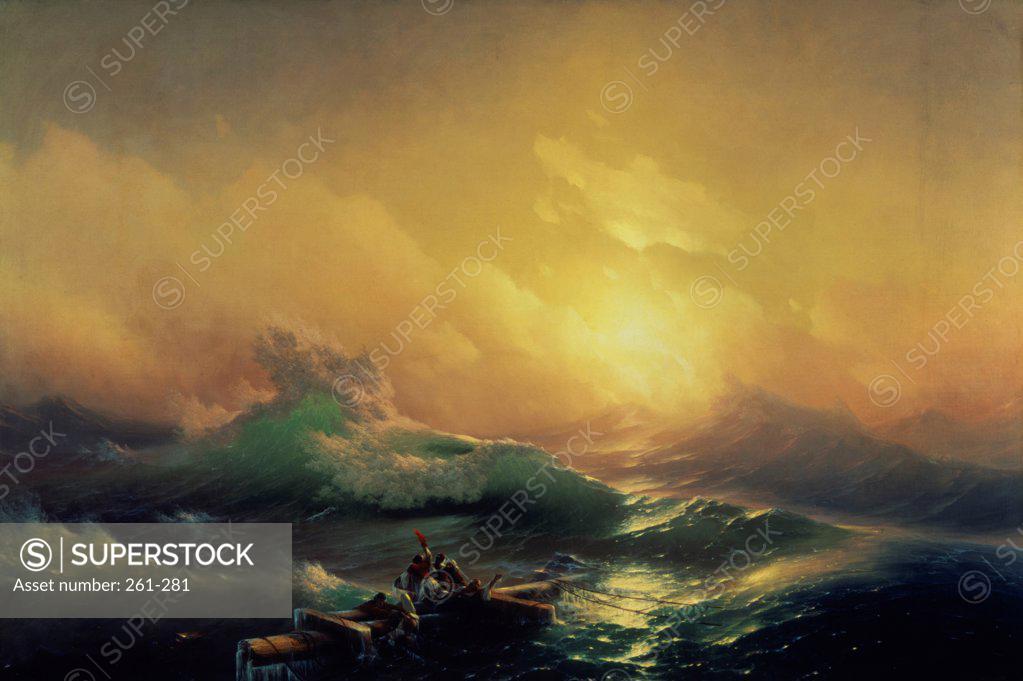 Stock Photo: 261-281 The Ninth Wave Ivan Aivazovsky (1817-1900/Russian) Tretyakov Gallery, Moscow, Russia
