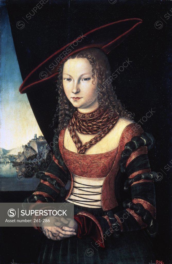 Stock Photo: 261-286 Portrait of a Lady  Lucas Cranach, The Elder (1472-1553/German)  Hermitage Museum, St. Petersburg 