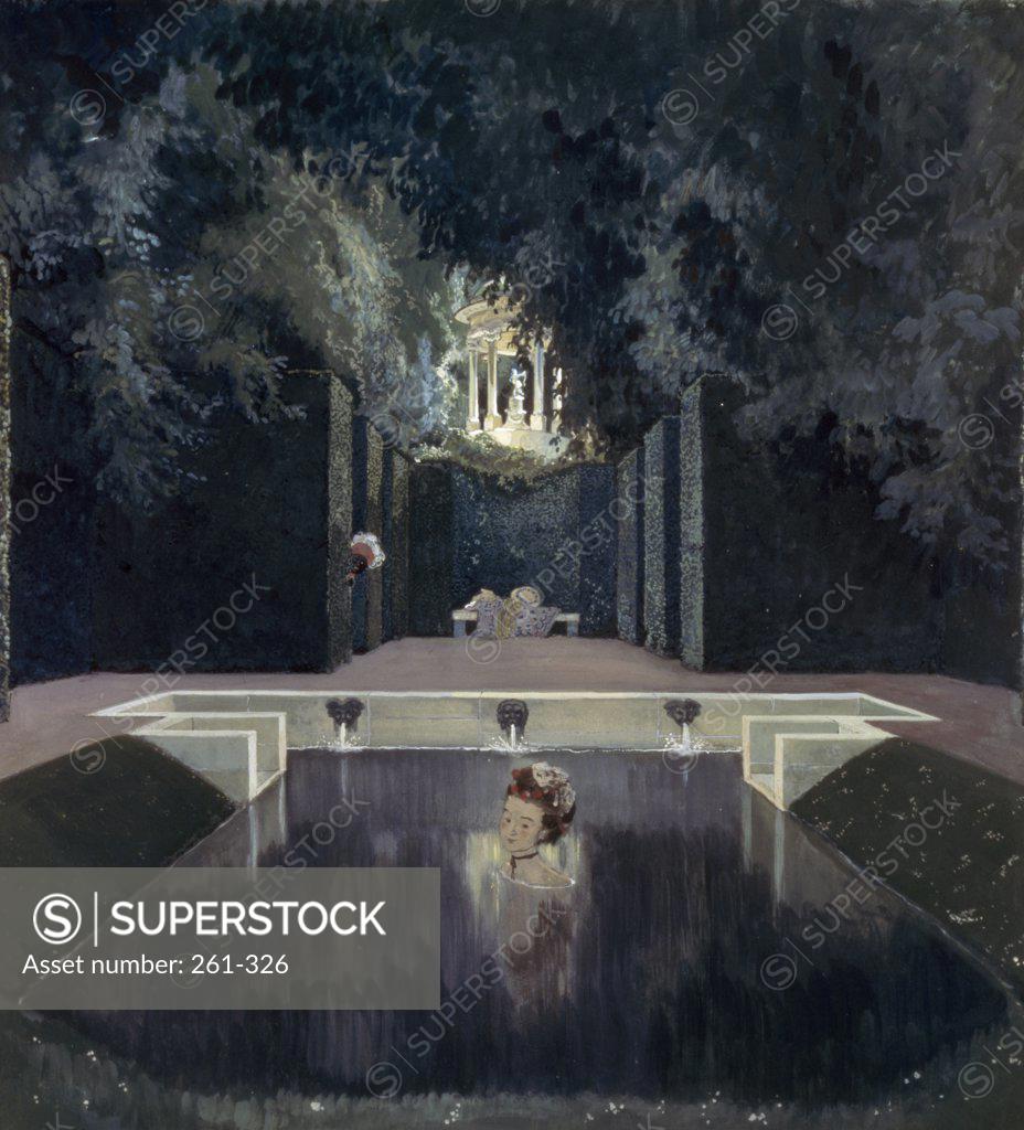Stock Photo: 261-326 The Swimming Pool of the Marquise by Alexandre Nikolaevic Benois Tretyakov Gallery,  Moscow,  Russia,  (1870-1960),  Russia,  Moscow,  Tretyakov Gallery