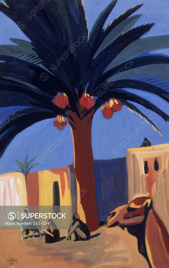 Stock Photo: 261-334 The Date Palm, Egypt by Martiros Sarja, 1911, 1880-1972, Russia, Moscow, Tretyakov Gallery