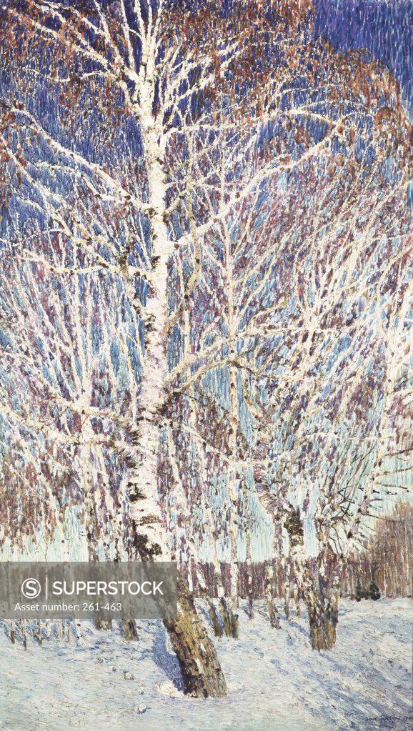 Stock Photo: 261-463 February by Igor Grabar, oil on canvas, 1904, 1871-1960, Russia, Moscow, Tretyakov Gallery