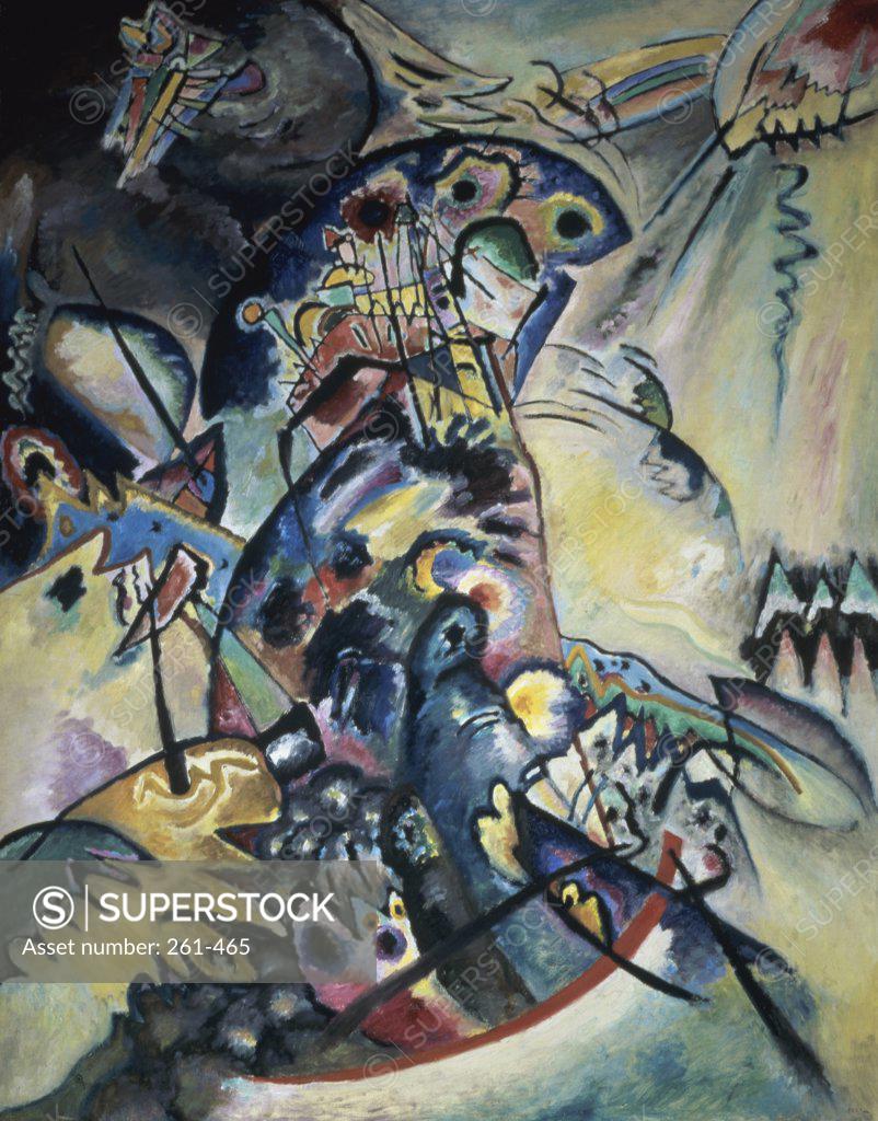Stock Photo: 261-465 Blue Comb by Wassily Kandinsky, oil on canvas, 1917, 1866-1944, Russia, St. Petersburg, Russian State Museum