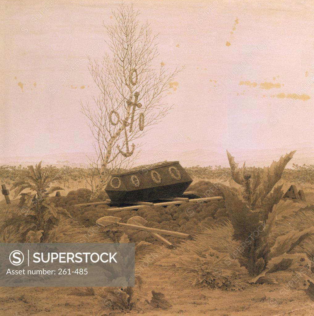 Stock Photo: 261-485 At the Edge of the Ditch by Caspar David Friedrich, 1774-1840, Russia, St. Petersburg, Hermitage Museum