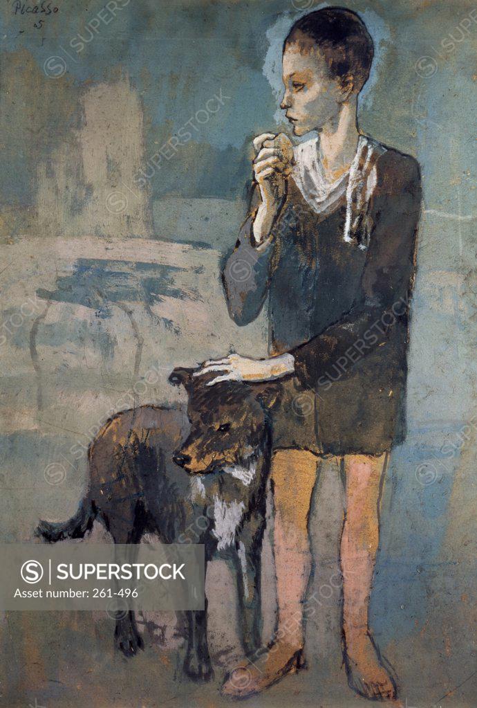 Stock Photo: 261-496 Boy with a Dog by Pablo Picasso, 1881-1973, Russia, St. Petersburg, Hermitage Museum