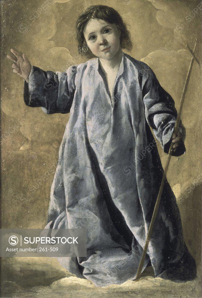 Stock Photo: 261-509 The Christ Child  Francisco de Zurbaran (1598-1664/Spanish)  Pushkin Museum of Fine Arts, Moscow 
