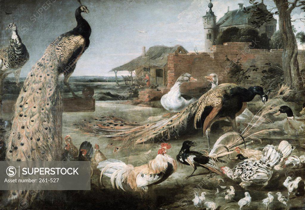 Stock Photo: 261-527 The Crow in Peacock Feathers  Oil on Canvas  Frans Snyders (1579-1657/Flemish)  Pushkin Museum of Fine Arts, Moscow 