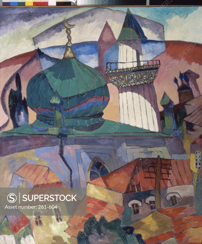Stock Photo: 261-604 Mosque by Aristarkh Lentulov, oil on canvas, 1916, 1882-1943, Russia, Astrakhan, Kustodiev Gallery