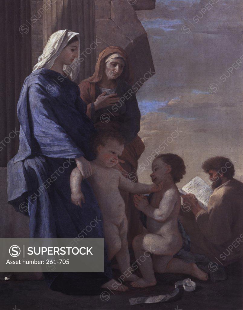 Stock Photo: 261-705 The Holy Family Nicolas Poussin (1594-1665 French) Pushkin Museum of Fine Arts, Moscow, Russia 