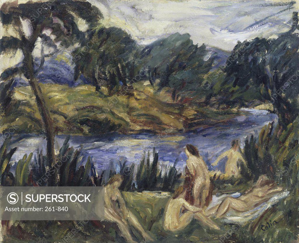 Stock Photo: 261-840 Women At The River Gustave Colin (1828-1910/French) Oil on canvas Ciurlionis State Art Museum, Lithuania 