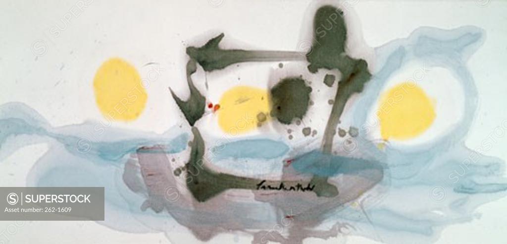 Stock Photo: 262-1609 Three Moons by Helen Frankenthaler,  (born 1928),  Private Collection
