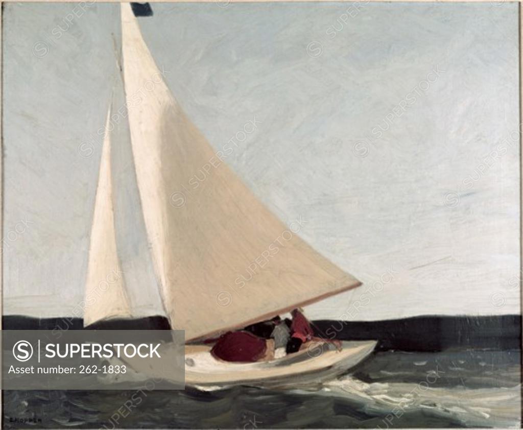 Stock Photo: 262-1833 Sailing by Edward Hopper, oil on canvas, 1912-13, 1882-1967