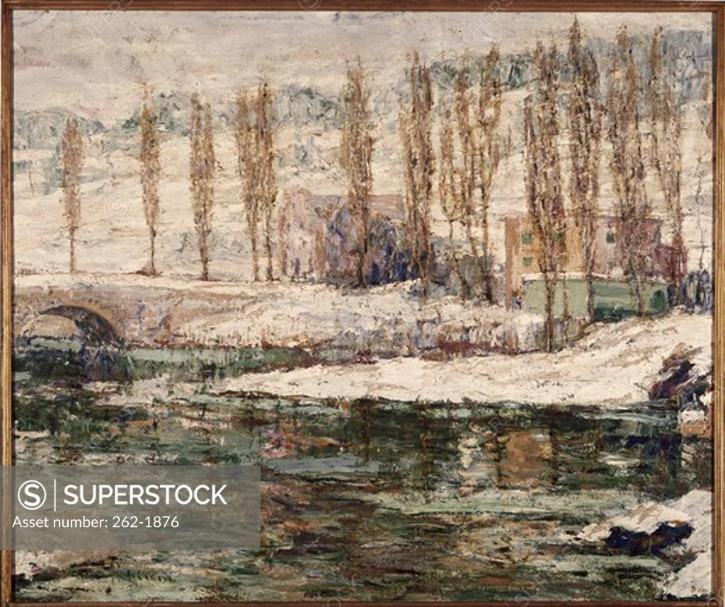 Stock Photo: 262-1876 Winter Ernest Lawson (1873-1939 American) Oil on canvas