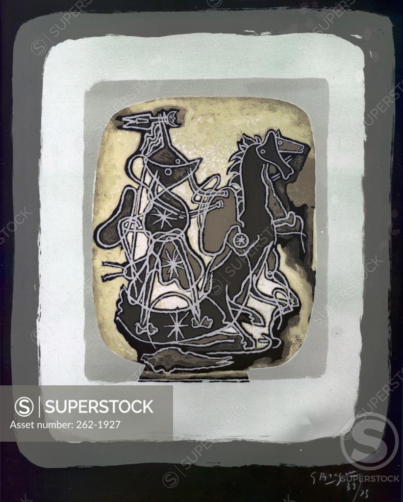 Stock Photo: 262-1927 Helios V by Georges Braque,  color lithograph,  (1882-1963)