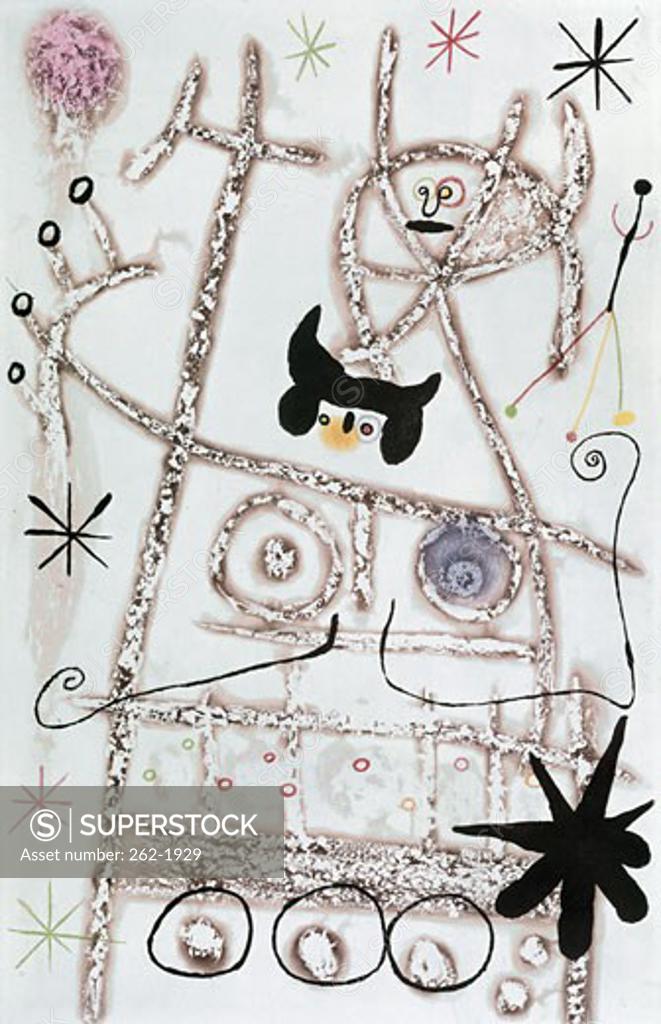 Stock Photo: 262-1929 The Foresters by Joan Miro i Ferra,  (1893-1983)