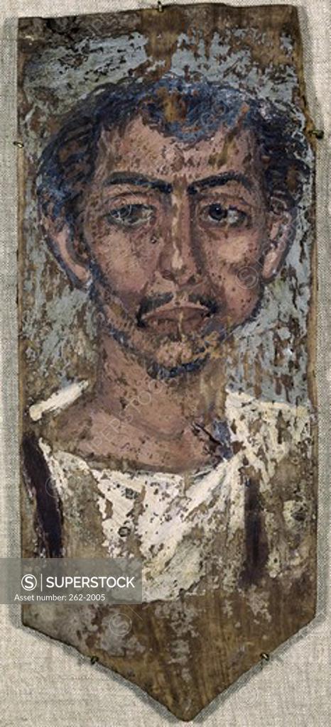 Stock Photo: 262-2005 Mummy Portrait of a Man 2nd C. AD Encaustic on panel Private Collection  