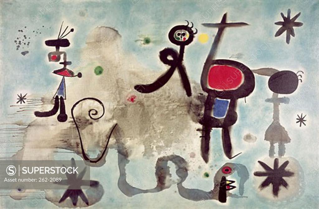 Stock Photo: 262-2089 Composition by Joan Miro, 1893-1983, Private Collection