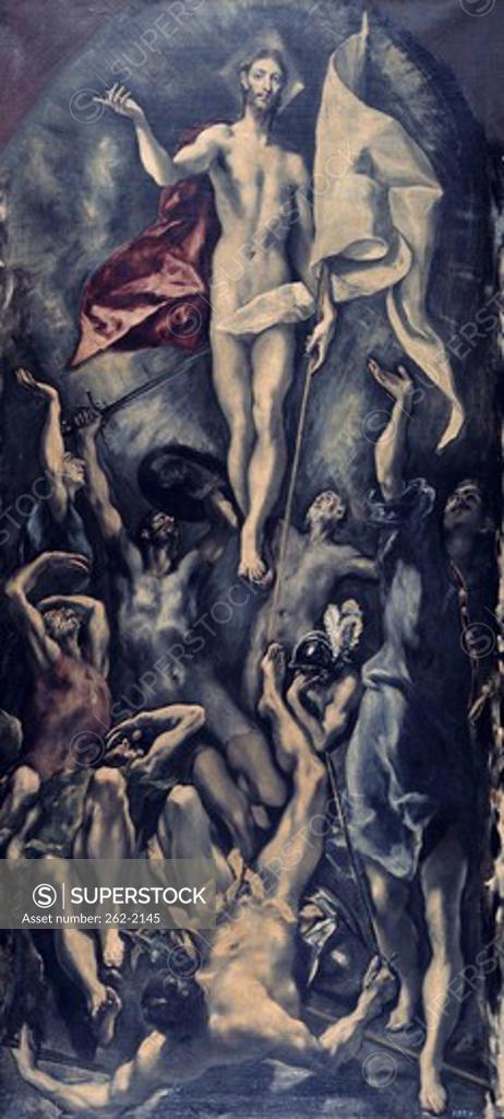 Stock Photo: 262-2145 Resurrection ca. 1605-10 El Greco (1541-1614/Greek) Oil on canvas Museo del Prado, Madrid, Spain