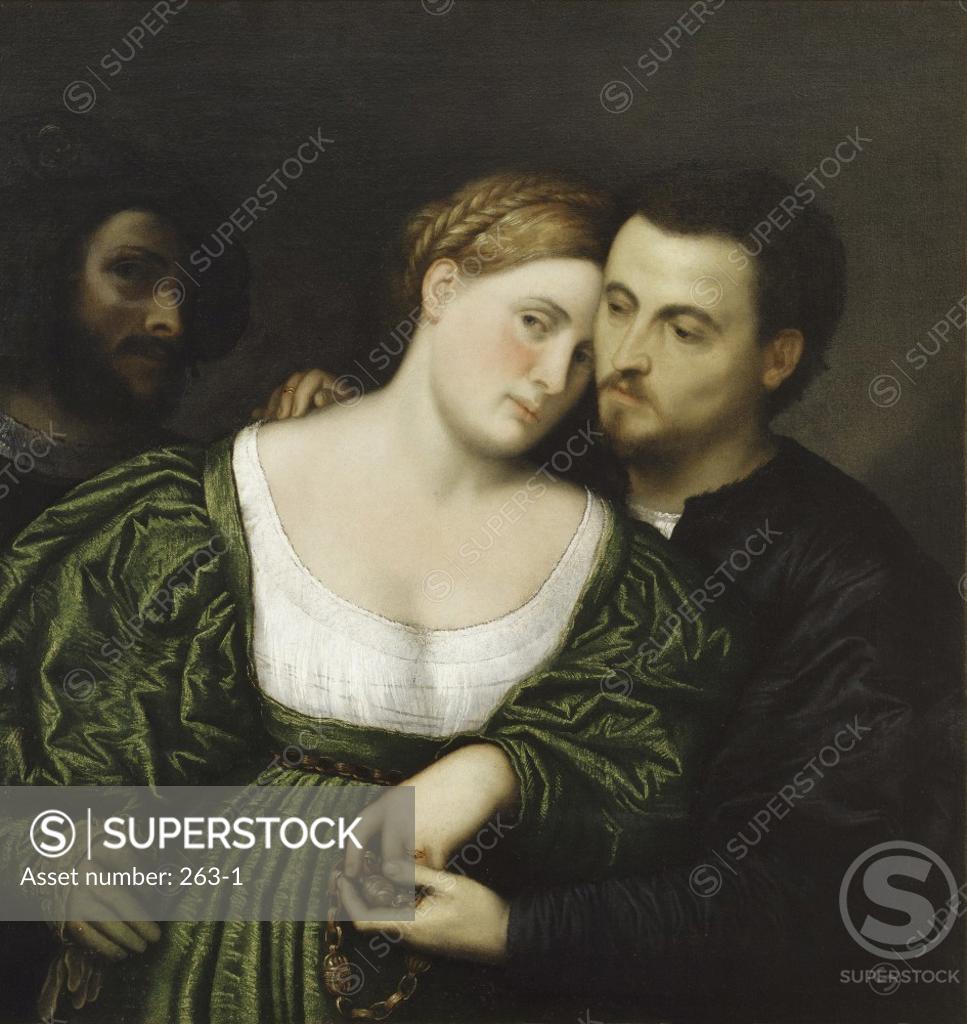 Stock Photo: 263-1 The Venetian Lovers  Paris Bordone (1500-1571/Italian) Pinacoteca di Brera, Milan 