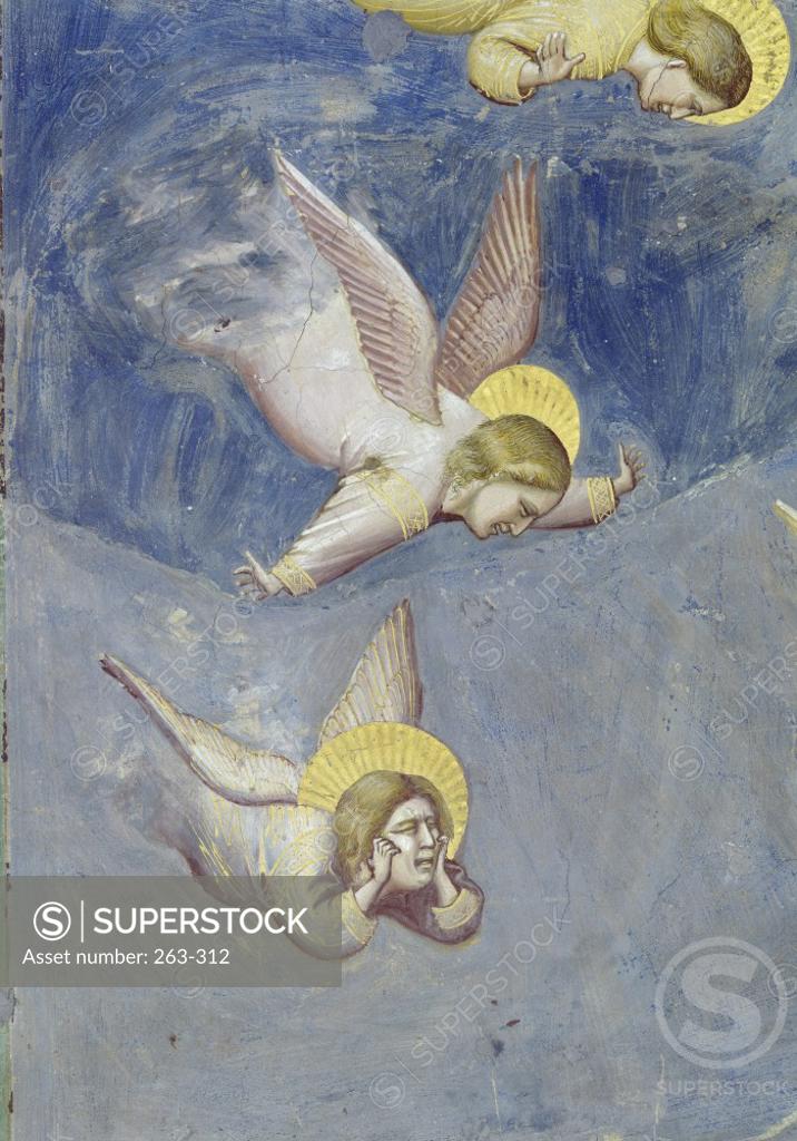 Stock Photo: 263-312 The Lamentation (Detail) Giotto di Bondone (c.1266-1337/Italian) Fresco Arena Chapel, Padua, Italy