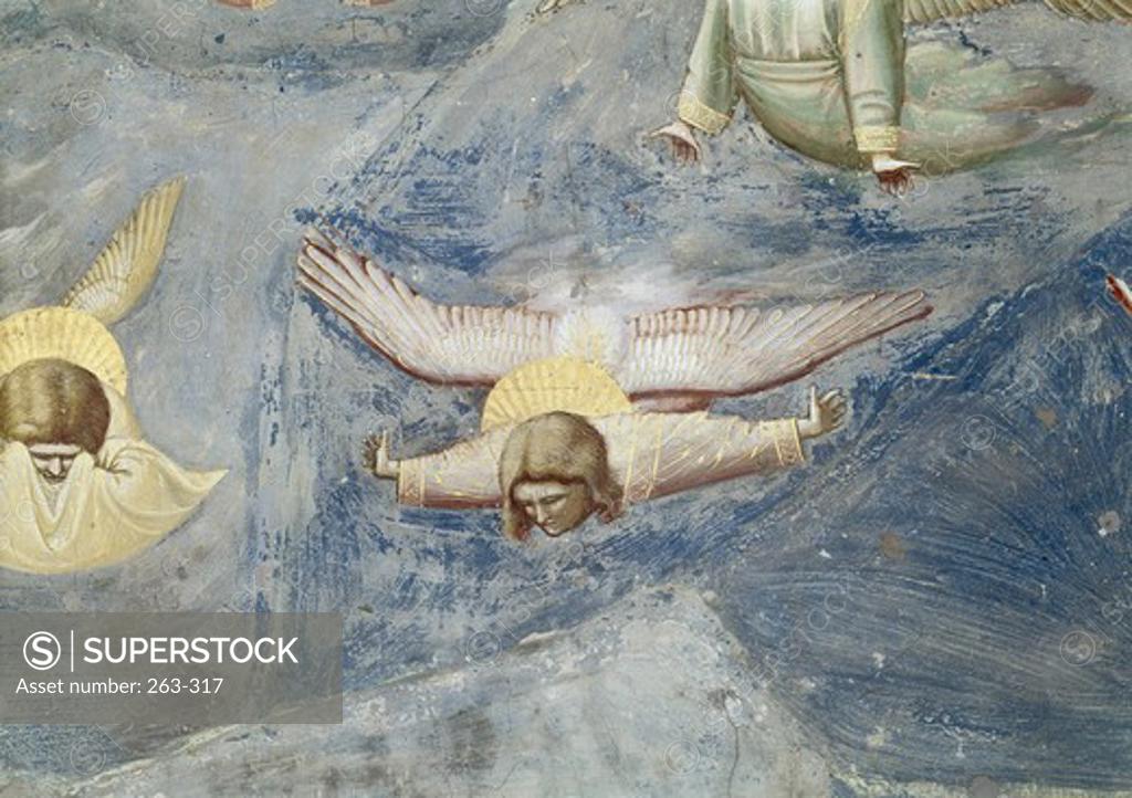 Stock Photo: 263-317 The Lamentation (Detail) Giotto di Bondone (c.1266-1337/Italian) Fresco Arena Chapel, Padua, Italy