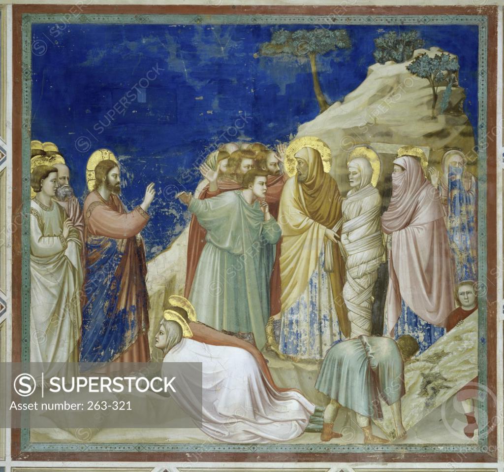 Stock Photo: 263-321 The Raising of Lazarus Giotto di Bondone (c.1266-1337/Italian) Fresco Arena Chapel, Padua, Italy