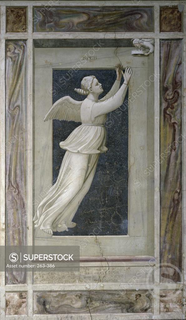 Stock Photo: 263-386 Hope  Giotto di Bondone (c. 1266-1337/Florentine) Fresco  Arena Chapel, Cappella degli Scrovegni, Padua  