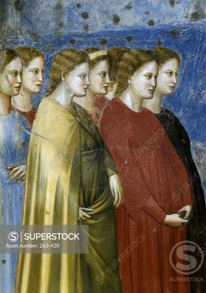 Stock Photo: 263-420 The Virgin's Wedding Procession  (Detail)  c. 1305/13,  Giotto di Bondone (c. 1266-1337/Florentine) Fresco  Arena Chapel, Cappella degli Scrovegni, Padua 