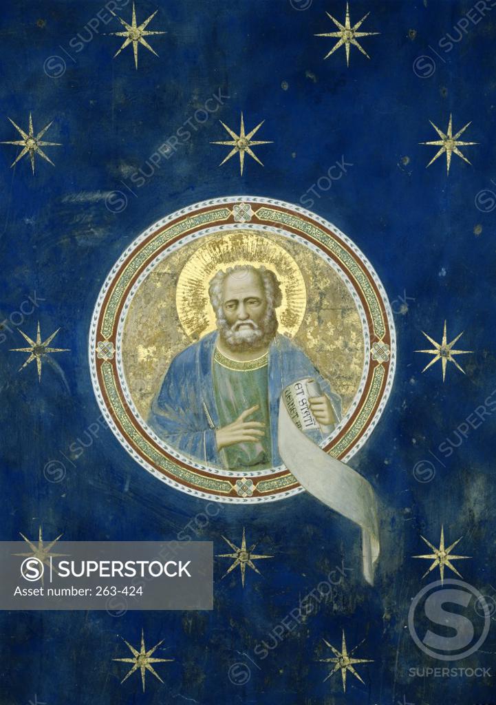 Stock Photo: 263-424 Prophet Malachi    c. 1305-1313  Fresco  Giotto di Bondone (c. 1266-1337/Florentine)  Arena Chapel, Cappella degli Scrovegni, Padua, Italy  