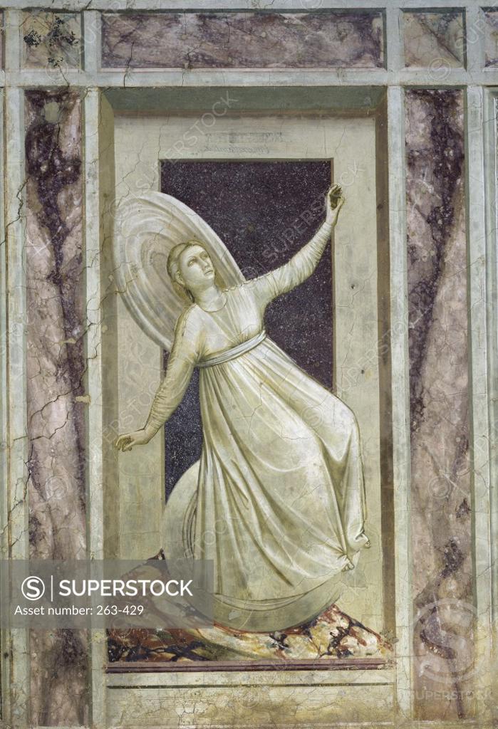 Stock Photo: 263-429 Fickleness Giotto di Bondone (ca. 1266-1337/Italian) Fresco  Arena Chapel, Cappella degli Scrovegni, Padua, Italy 