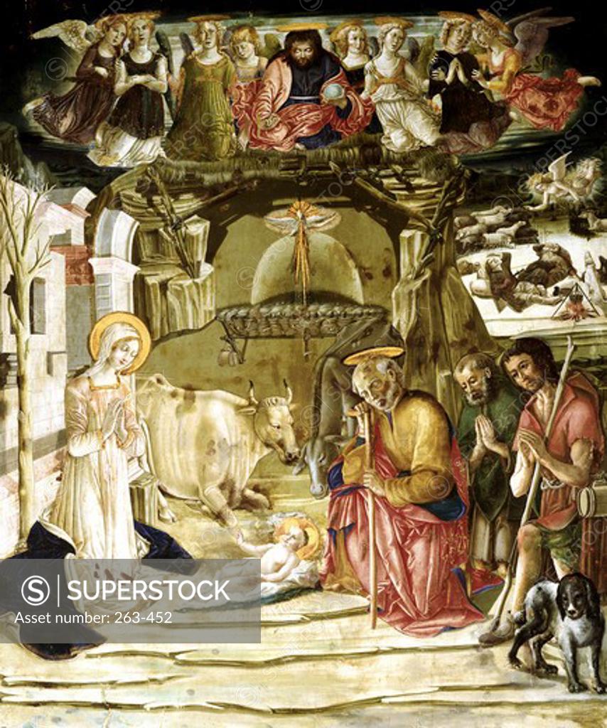 Stock Photo: 263-452 The Nativity Benvenuto di Giovanni(1436-ca.1518 Italian) Pinacoteca, Volterra, Italy