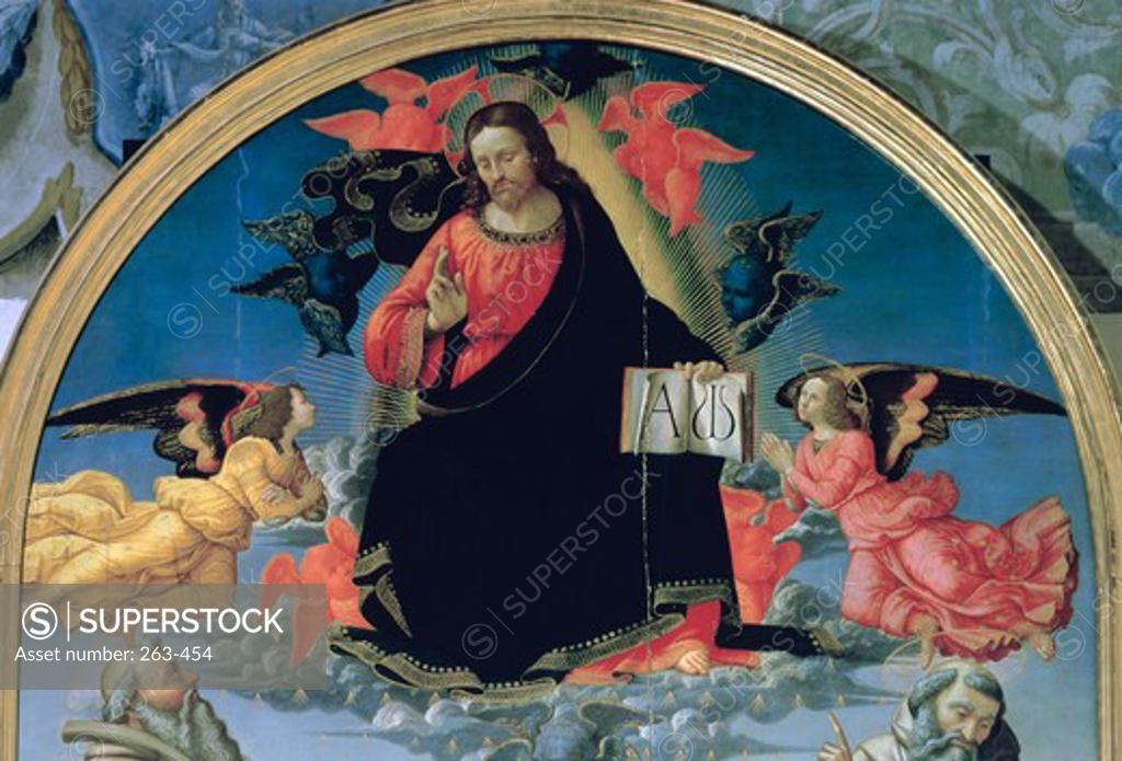 Stock Photo: 263-454 Christ in Glory (Detail) 1492 Domenico Ghirlandaio (1449-1494 Italian) Tempera on wood panel Pinacoteca, Volterra, Italy