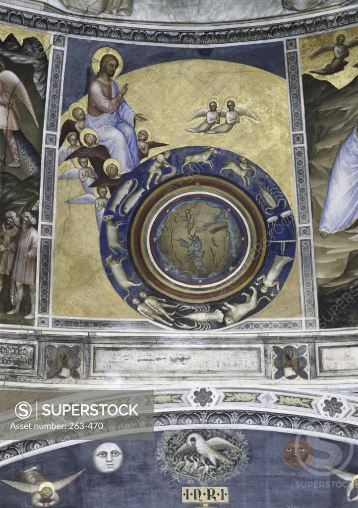 Stock Photo: 263-470 Creation of the World  c. 1376  Giusto di Giovanni Menabuoi (op. 1363-1393/ Italian  Fresco  Baptistry of the Cathedral, Padua  