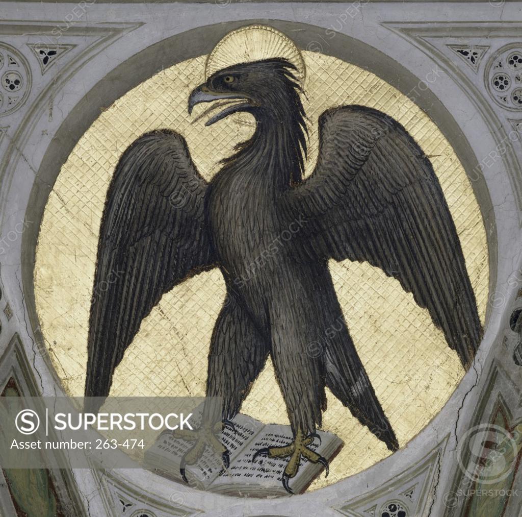 Stock Photo: 263-474 Saint John as an Eagle  Giusto di Giovanni Menabuoi (op. 1363-d. 1393 /Italian)  Fresco  Baptistry of the Cathedral, Padua 