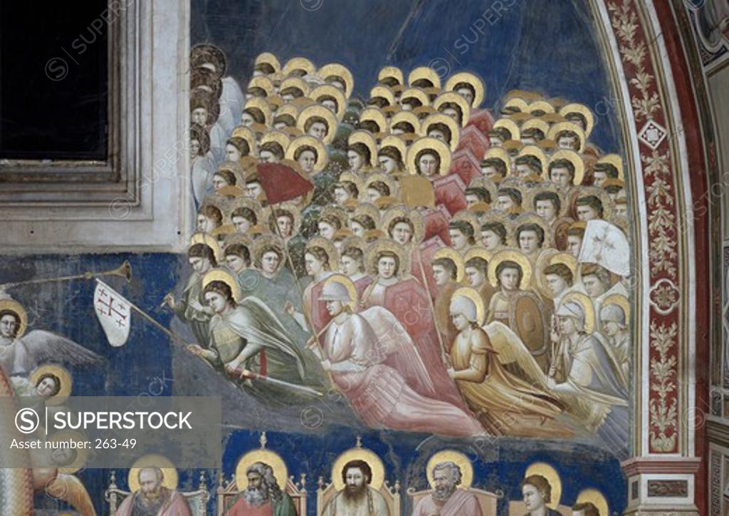 Stock Photo: 263-49 The Last Judgement (Detail) 1303-1305 Giotto (ca. 1266-1337 Italian) Capella degli Scrovegni, Padua, Italy