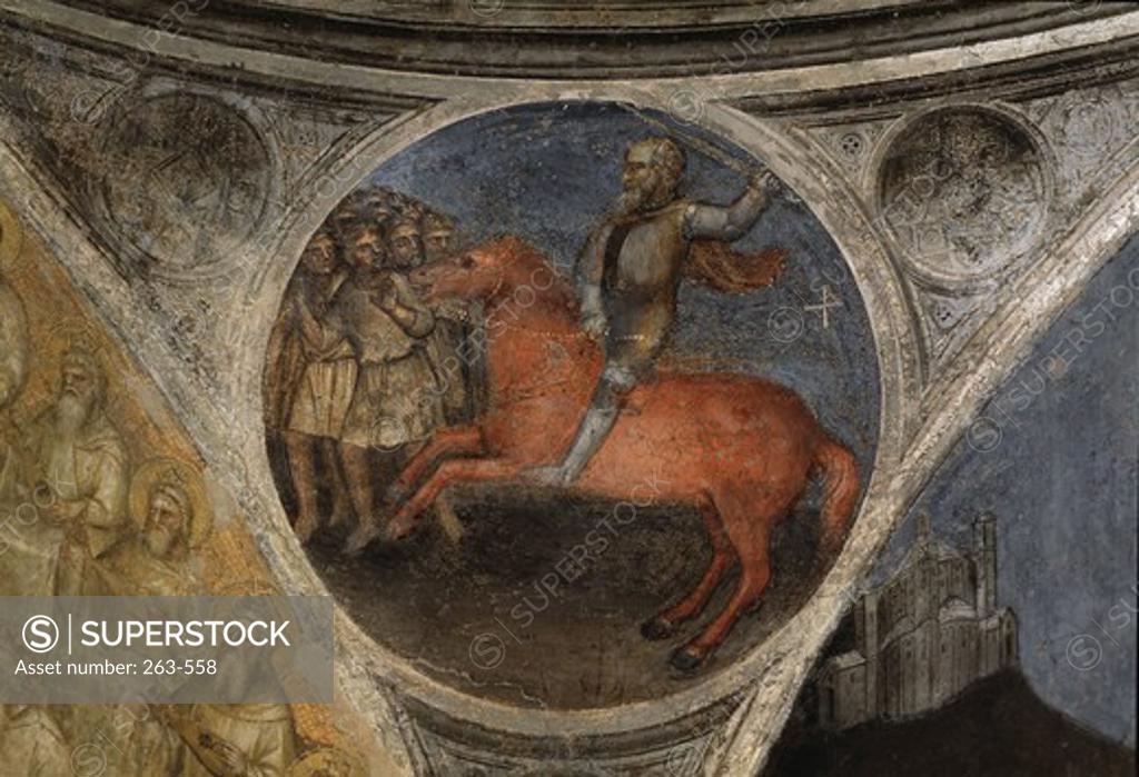 Stock Photo: 263-558 Red Horse (The Second Seal) From Apocalypse:  Descent of The Holy Ghost Giusto de Menabuoi (active 1349-ca. 1390 Italian) Baptistry, Padua, Italy