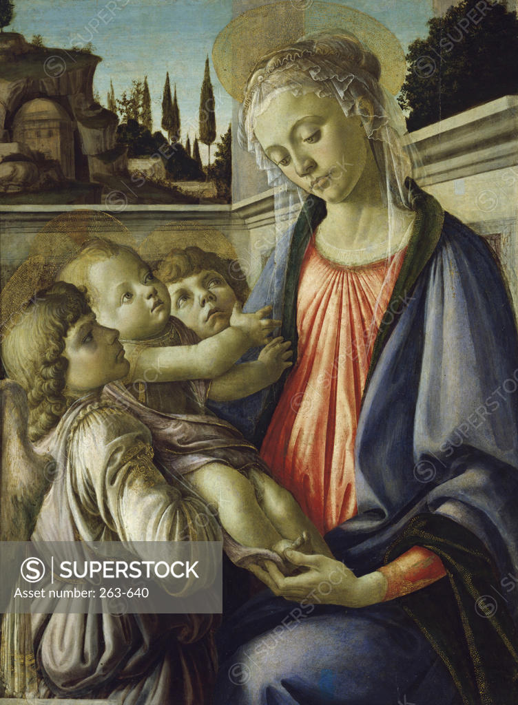 Stock Photo: 263-640 Madonna and Child  Sandro Botticelli (1444-1510/Italian)  Museo de Capodimonte, Napoli 