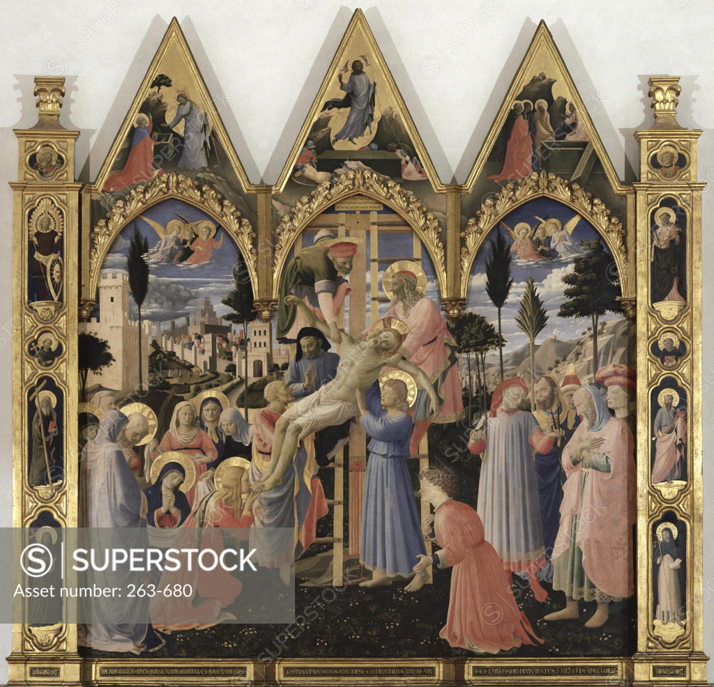 Stock Photo: 263-680 Descent from the Cross  Fra Angelico (ca. 1400-1455/Italian)  Museo di San Marco, Florence 