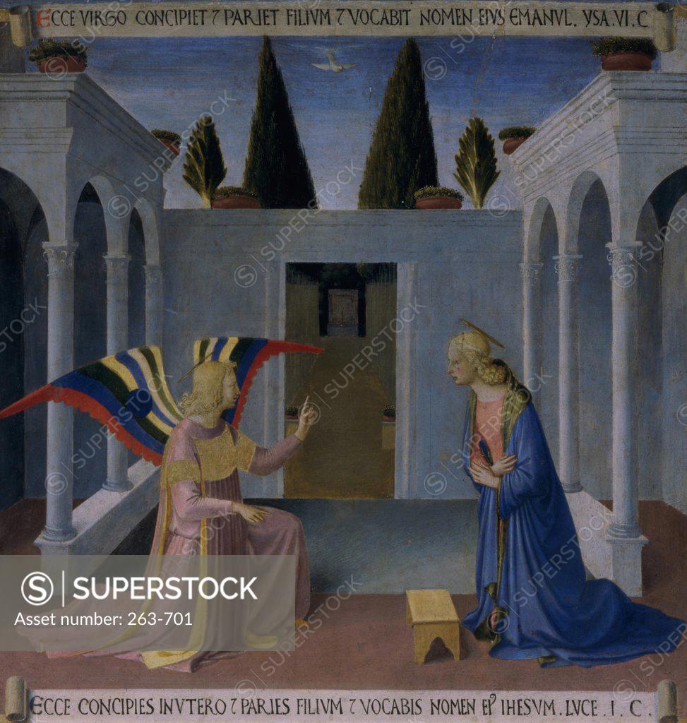Stock Photo: 263-701 The Story of the Life of Christ, The Annunciation Fra Angelico (ca.1395-1455 Italian) Museo di San Marco, Florence, Italy
