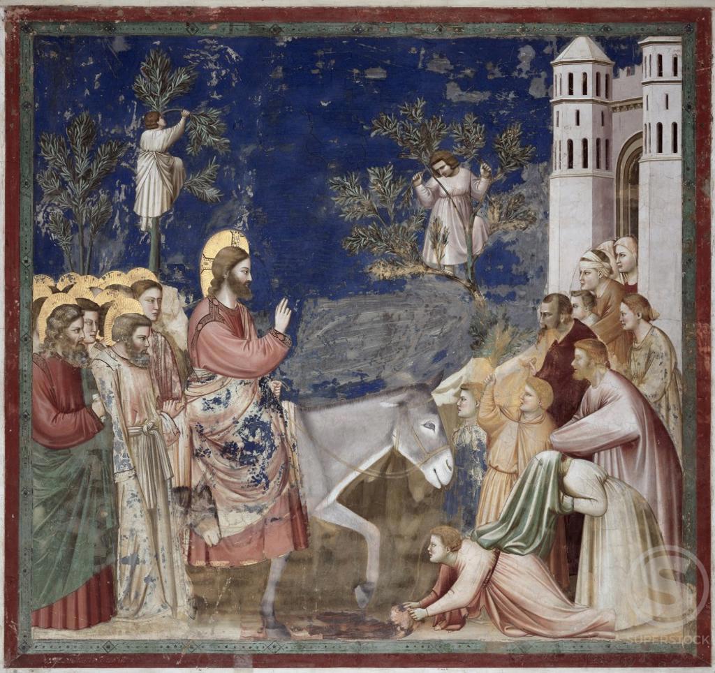 Entrance into Jerusalem  Giotto di Bondone (c. 1266-1337 /Florentine) Arena Chapel, Cappella degli Scrovegni, Padua 
