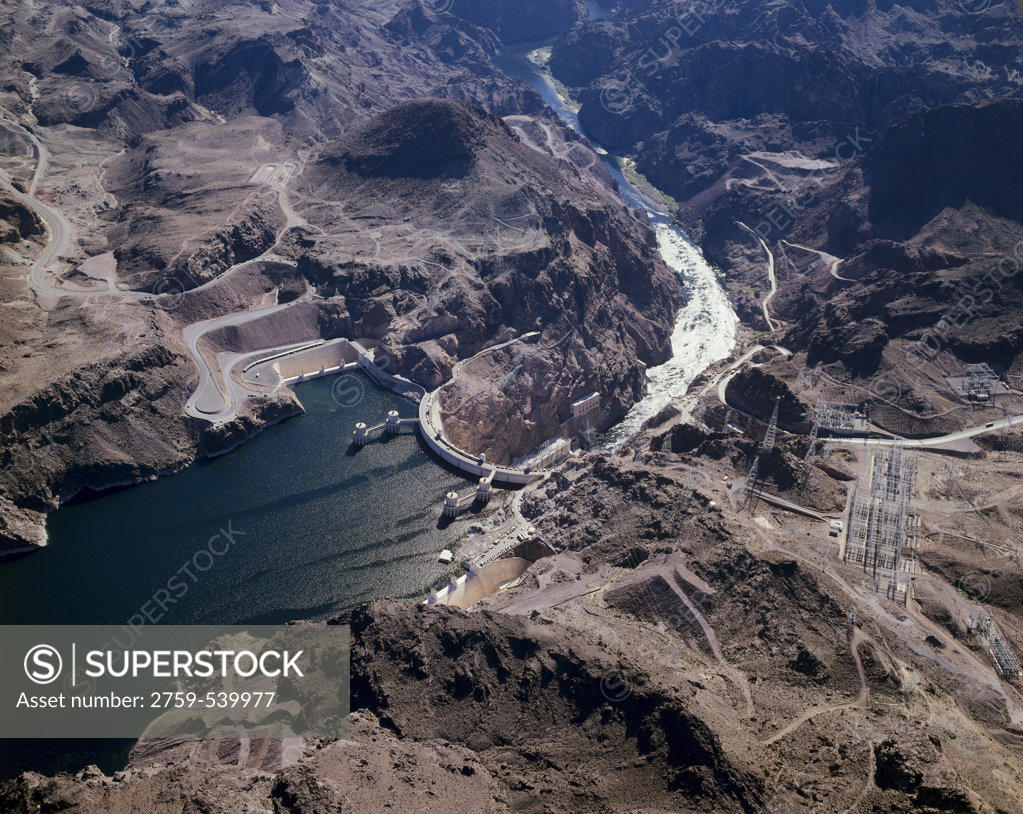 Stock Photo: 2759-539977 Hoover Dam Arizona-Nevada Border USA