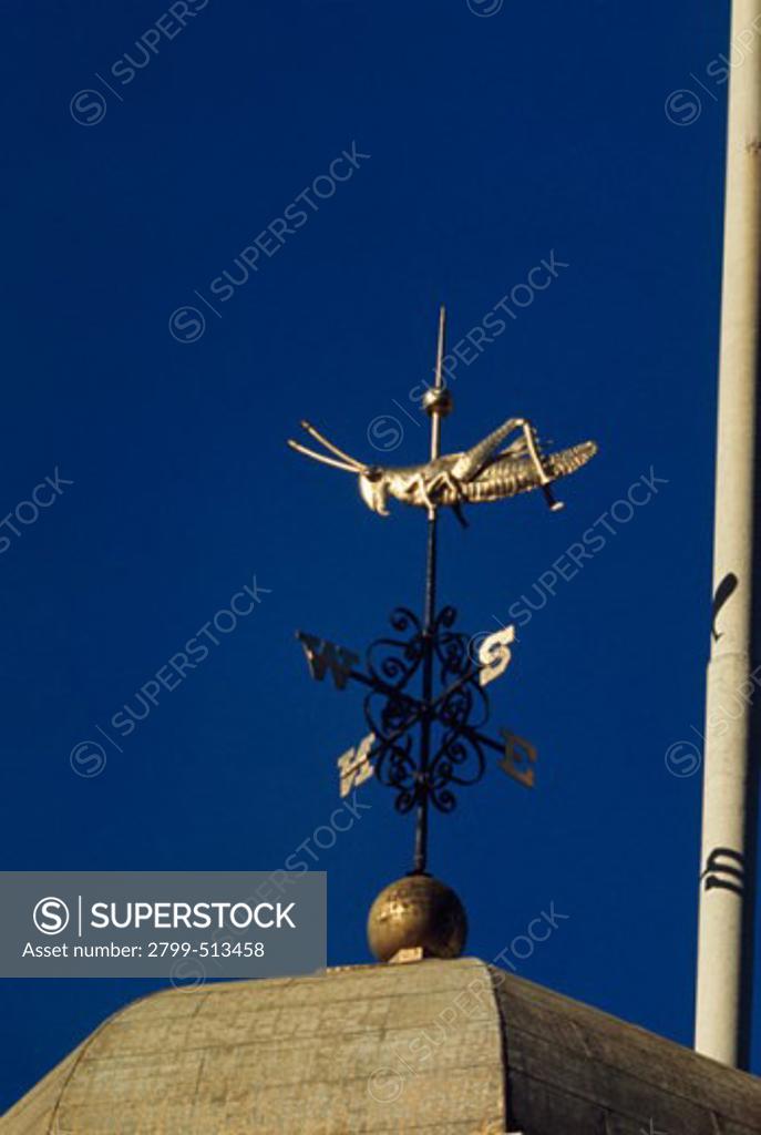 Stock Photo: 2799-513458 Low angle view of a weather vane
