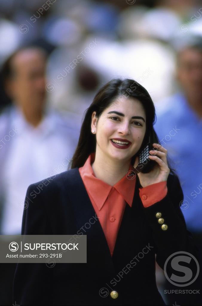 Stock Photo: 293-291B Businesswoman talking on a mobile phone