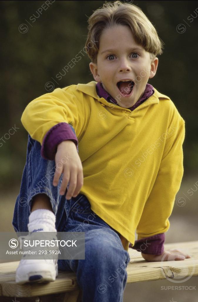 Stock Photo: 293-592A Boy looking surprised