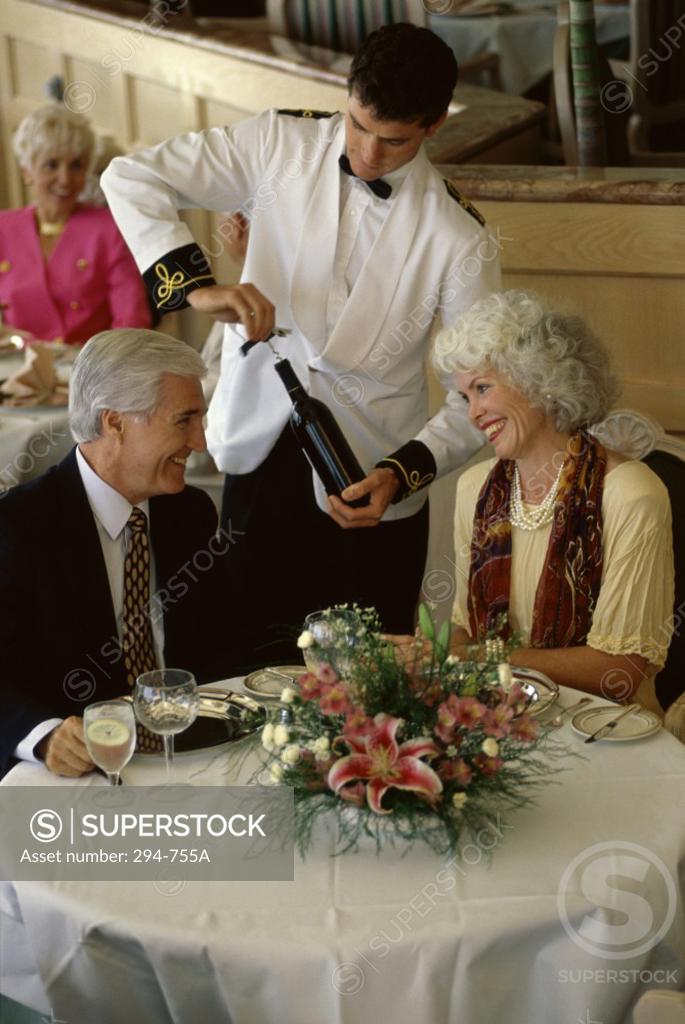 Stock Photo: 294-755A High angle view of a senior couple sitting together in a restaurant