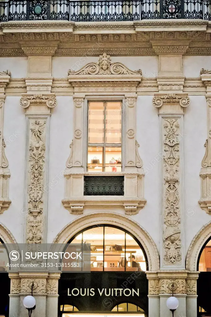 Louis Vuitton shop in Galleria Vittorio Emanuele Milan Italy Stock
