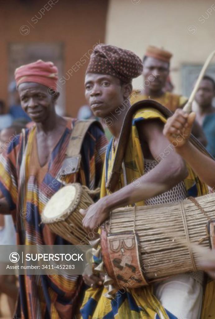 Stock Photo: 3411-452283 Yoruba Drummers Nigeria