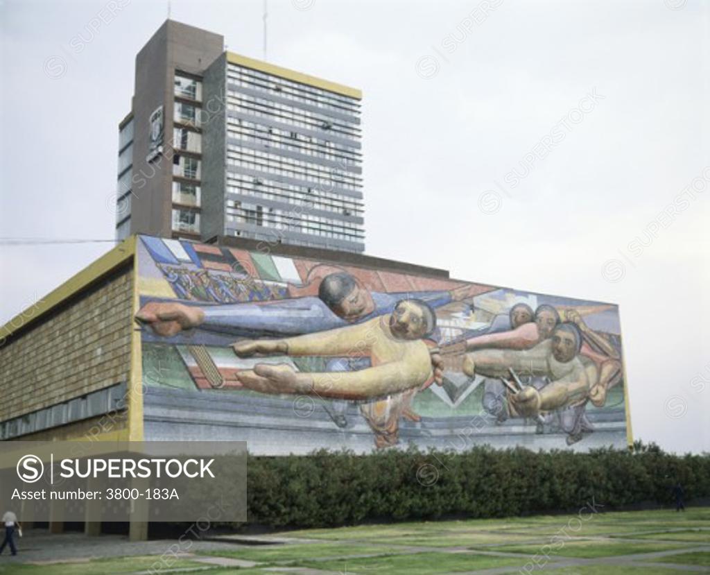 Stock Photo: 3800-183A Mural  by David Alfaro Siqueiros Mexico City Mexico