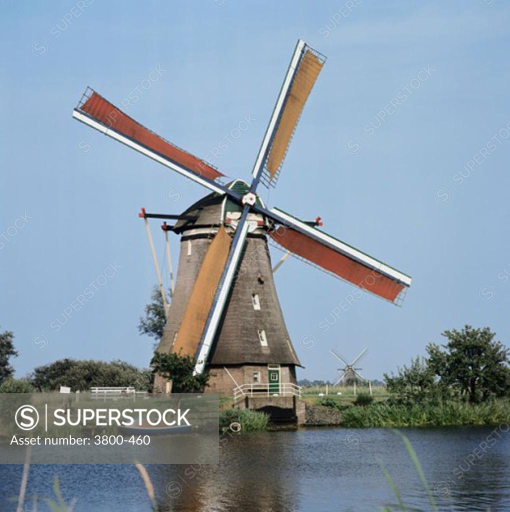 Stock Photo: 3800-460 Windmills Kingergisk Netherlands