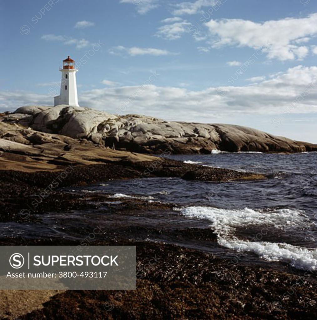 Stock Photo: 3800-493117 Peggy's Cove Lighthouse Peggy's Cove Nova Scotia Canada